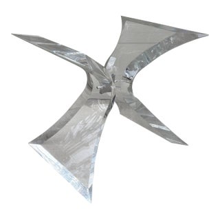 Lion in Frost Leon Lucite Acrylic Mid Century Modern Dining Table Base Bowtie For Sale