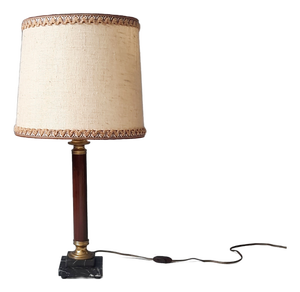 Vintage Marble and Faux Bois Table Lamp, 1960s
