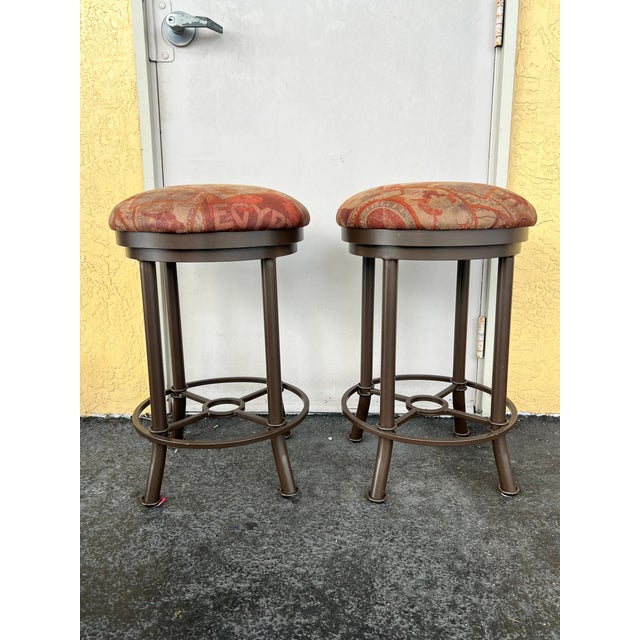 Add a touch of timeless, casual sophistication to your kitchen island or home bar with this handsome pair of backless...