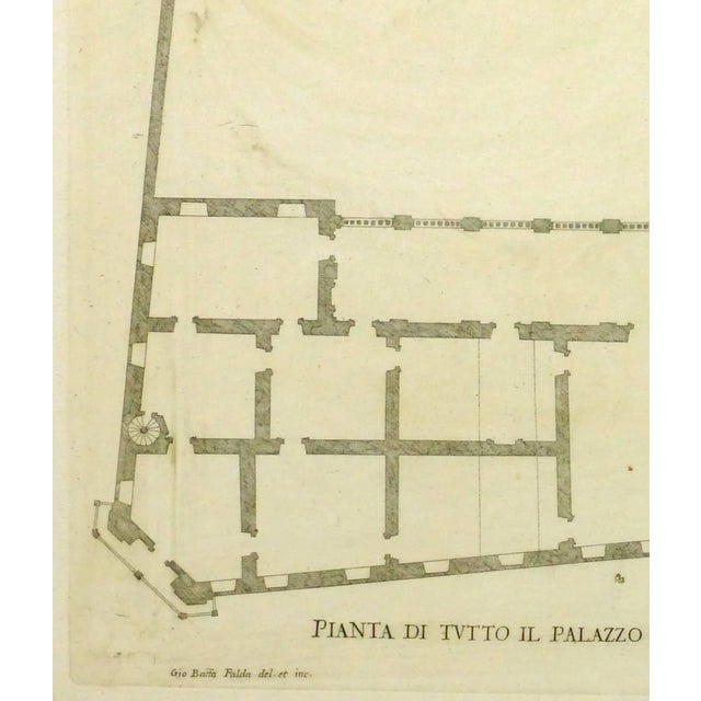 Over 350 year old exquisite antique copper engraving of the architectural floor plans to Massimi Palace in Italy by...