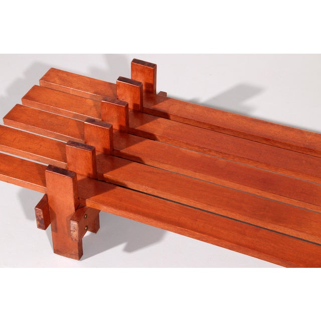 Italian Modern Teak Bench, 1960s For Sale - Image 9 of 11