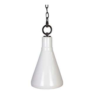 White Ceramic Cone Pendant Light by Barbara Cosgrove For Sale