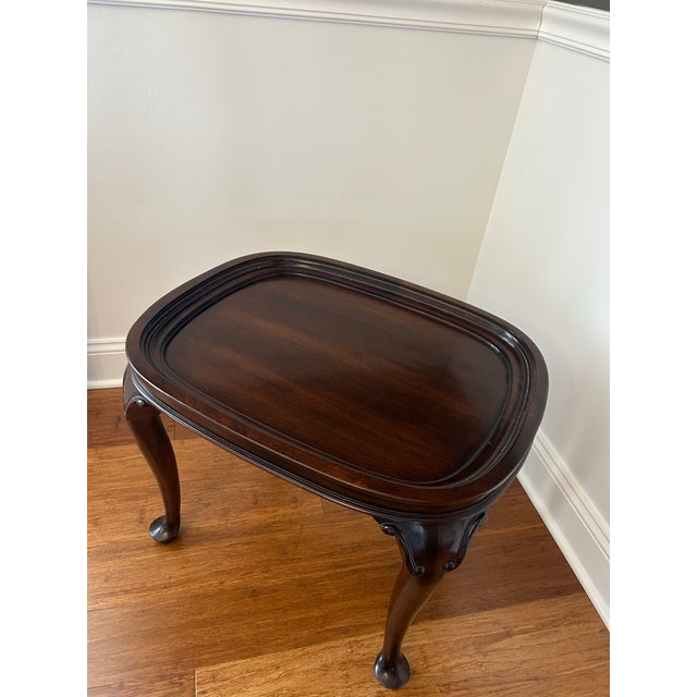 Vintage Queen Anne Style Mahogany Tray-Top Side Table For Sale In Philadelphia - Image 6 of 10