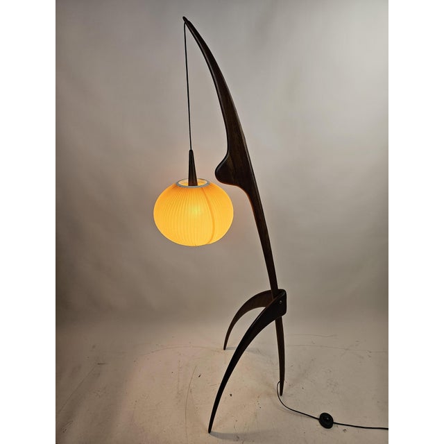 Praying Mantis Floor Lamp from Rispal, France, 1950s For Sale - Image 13 of 15