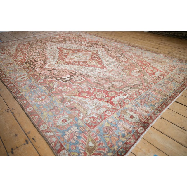 Old New House Antique Distressed Sarouk Carpet - 7'1" x 10' For Sale - Image 4 of 12