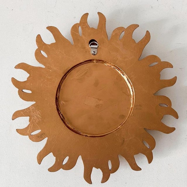 Baroque Vintage Gold Sunburst Sun Mirror Hollywood Regency 1980s For Sale - Image 3 of 4