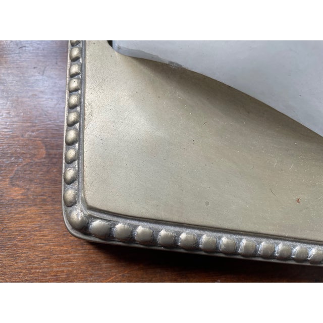 Art Deco Wall Lamps in Silver-Plated Bronze and Alabaster in the style of Jacques-Emile Ruhlmann, France, 1990s, Set of 2 For Sale - Image 6 of 11