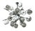 Italian modern Murano sputnik chandelier with a mixture of opaque light gray glass shades and transparent light gray glass...