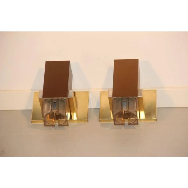1970s Vintage Minimalist Wall Sconces by Gaetano Sciolari, 1970s, Set of 2 For Sale - Image 5 of 9