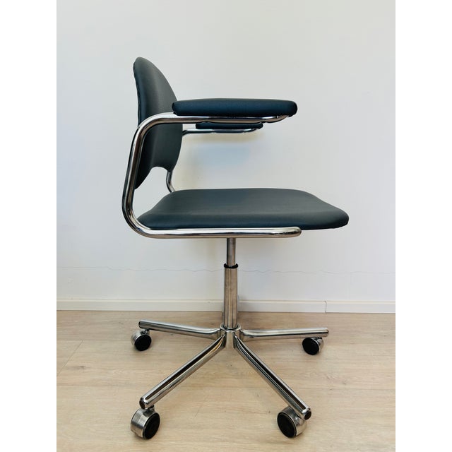 Vintage Sophisticated Blue Desk Chair by Kovona, 1970s For Sale - Image 4 of 11
