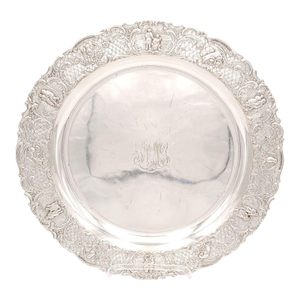 Dutch Silver Plated Serving Tray, Circa 1880. Two Available