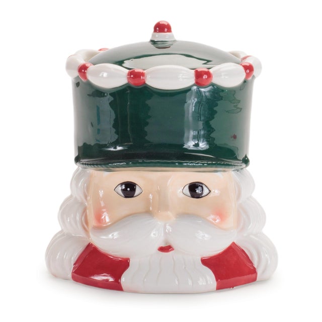 2020s Ceramic Nutcracker Canister (Set of 2) For Sale - Image 5 of 7