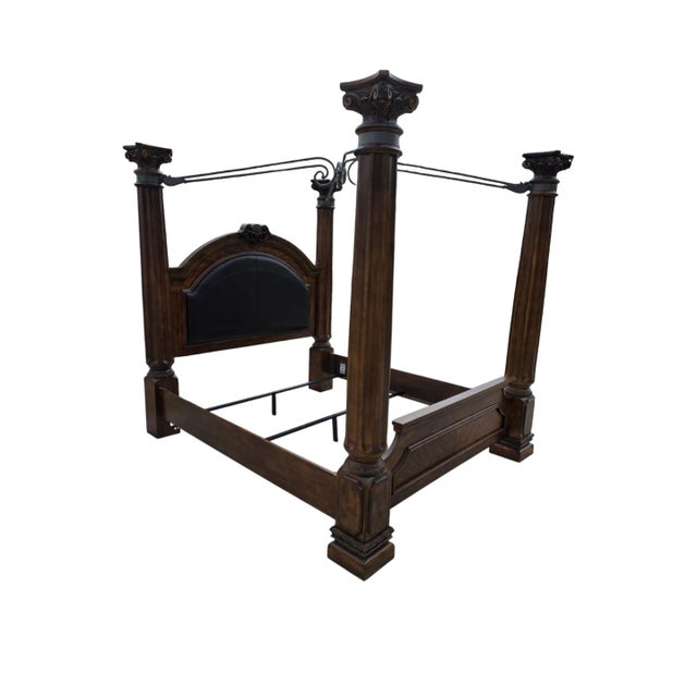 2000 - 2009 Tall Traditional King Four Poster Bed, 83”h For Sale - Image 5 of 9