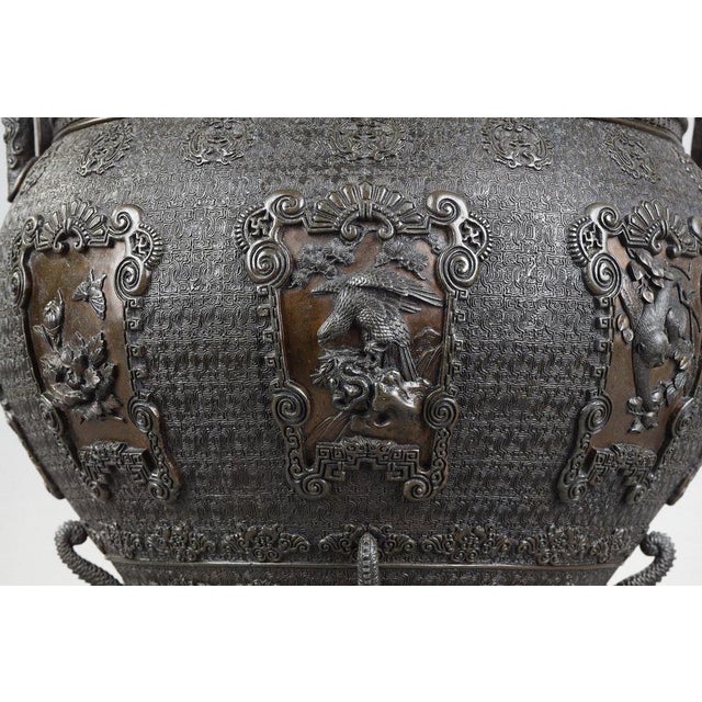 Black Large Perfume Burner or Koro by Oshima Joun, 1870s For Sale - Image 8 of 18