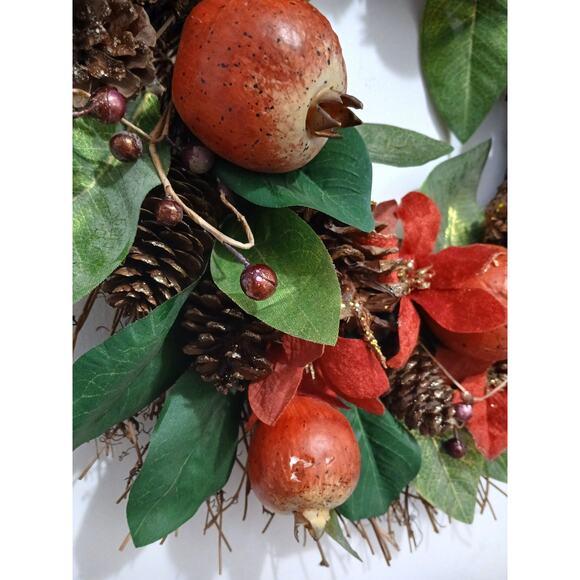 Pomegranate Winter Door Wreath Beautiful Realistic Holiday Christmas Arrangement This is a luxury one-of-a-kind unique...