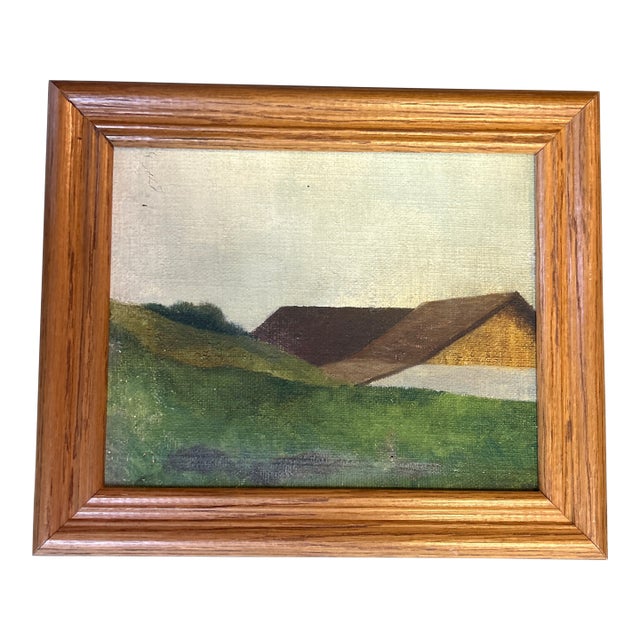 1940’s Original Rustic Moody Modernist Landscape Painting For Sale