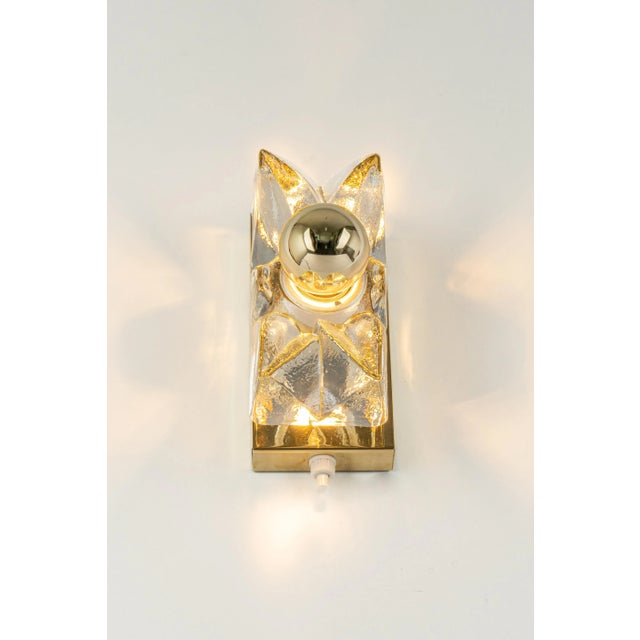 Glass Wall Light attributed to Sische, Germany, 1970s, Set of 2 For Sale - Image 6 of 9