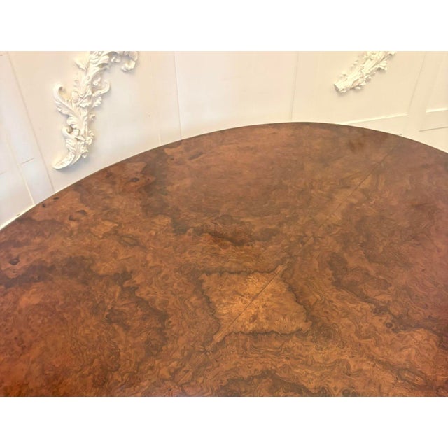 Antique Victorian Burr Walnut Dining Table, 1860 For Sale - Image 4 of 14