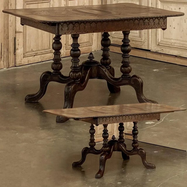 19th Century Dining Table by Horrix With Original Carved Leaf For Sale - Image 13 of 13