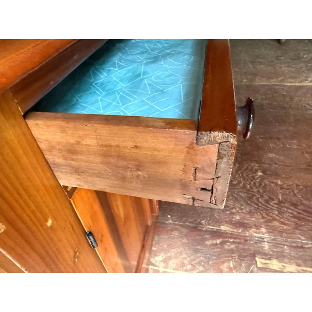 Wood Antique 19th Century Early American Primetive Style Pine Jelly Cupboard Cabinet For Sale - Image 7 of 18