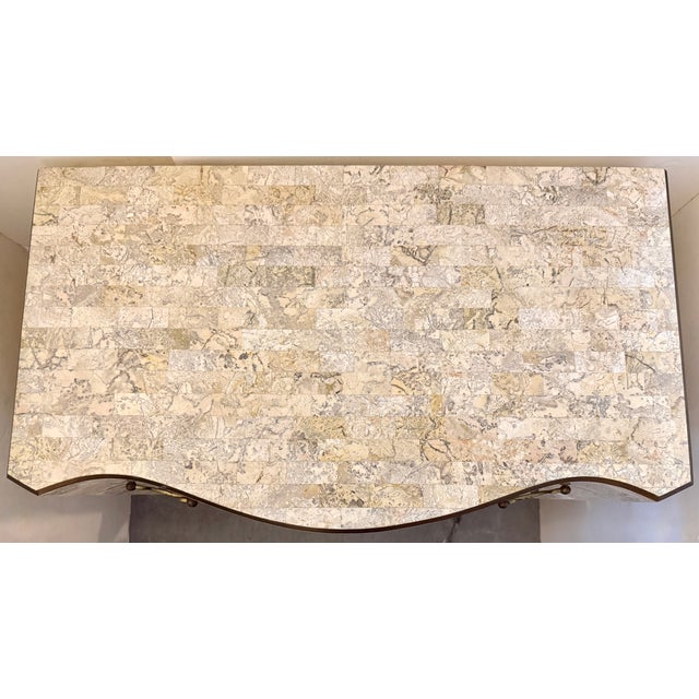 Wood 1980s Tessellated Stone With Inlaid Bronze Commode Design by Maitland Smith For Sale - Image 7 of 12