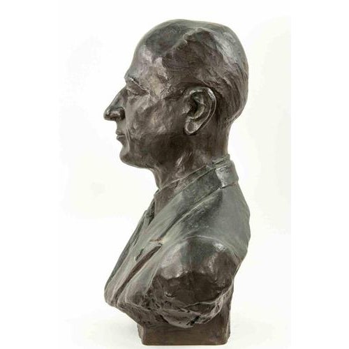 Modern Bust of Man, 1938, Bronze For Sale - Image 3 of 6