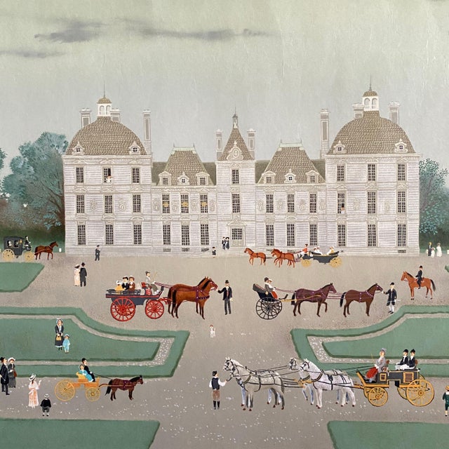 Early 20th Century Michel Delacroix, Hand signed Folk Art Naive lithograph on Japon Paper Paris French Country Scene For Sale - Image 5 of 11