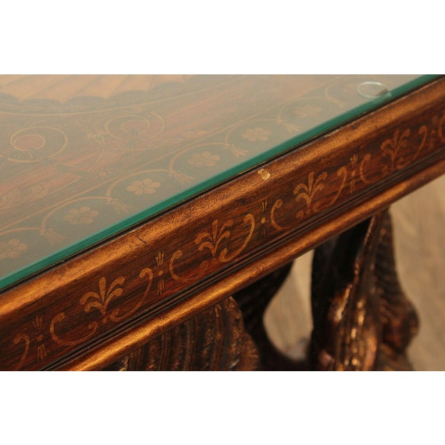 Maitland - Smith Early 21st Century Classical Empire Style Parcel-Gilt Swan Carved Console Table For Sale - Image 4 of 12