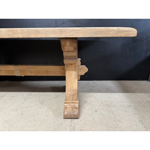 Vintage Farmhouse Dining Table in Bleached Oak, 1920 For Sale - Image 13 of 17