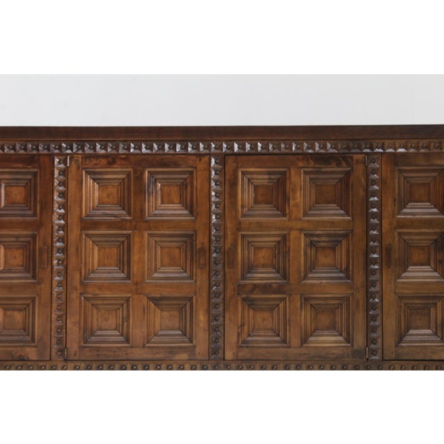 Spanish Brutalist Sideboard in Walnut, 1960s For Sale - Image 9 of 10
