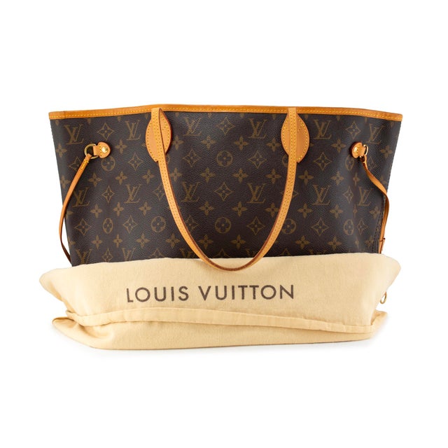 Louis Vuitton Brown Monogram Canvas Leather Neverfull MM Tote Bag For Sale - Image 12 of 12