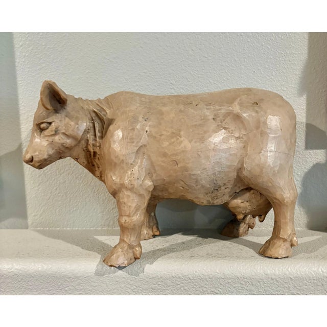 Plastic Wonderful Vintage Cow Sculpture Standing 9” High X 15” Long For Sale - Image 7 of 8