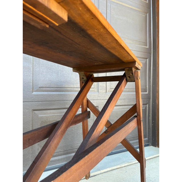 American Late 19th Century Antique Folding Wooden Ironing Board For Sale - Image 3 of 8
