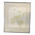 Floral Water Color Drawing by Montana Artist Kaye Cummings 1977 Yellow Floral Line Drawing Framed For Sale