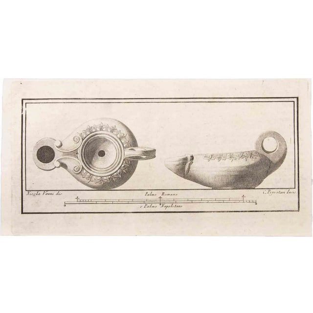Oil lamp with decoration is an etching realized by carlo pignatari (18th century). The etching belongs to the print suite...