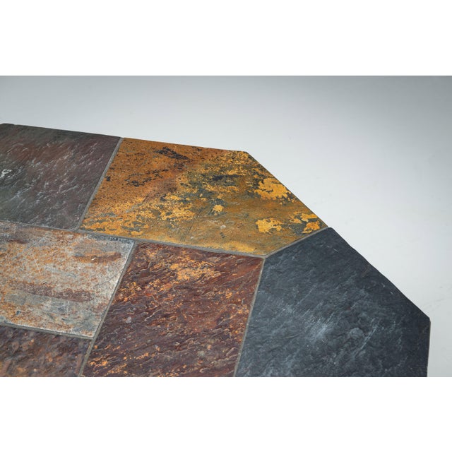 Large Octagonal Coffee Table with Multicoloured Slate Top, 1980s For Sale - Image 12 of 13