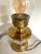 Rewired Early 20th Century Brass and Glass Hurricane Lamp With Greek Key Detail For Sale - Image 4 of 6