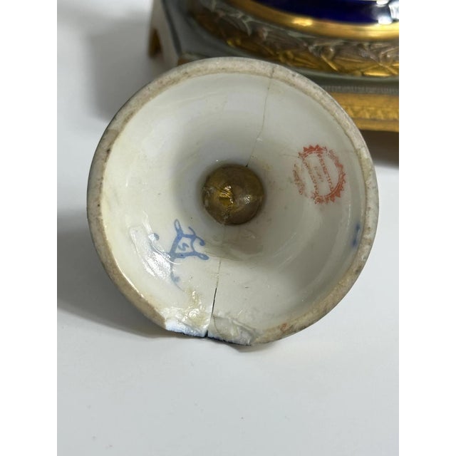 Antique French Porcelain Vases with Gilt Bronze Mounts from Sèvres, 19th Century, Set of 2 For Sale - Image 9 of 11