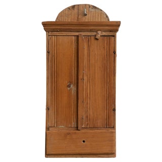 Early 20th Century Rustic Wood Small Wall Cabinet For Sale