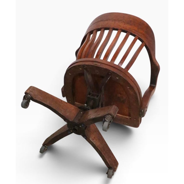 Antique Bank of England Jury Style Swivel Tilt Desk Chair For Sale - Image 13 of 16