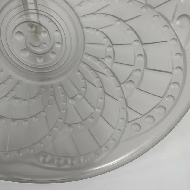 Large Art Deco Frosted Glass Bowl Modele Arc by Jacques Landier, 1930s For Sale - Image 6 of 10