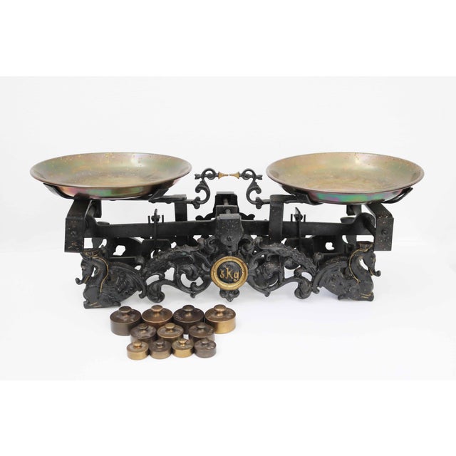 Antique Cast Iron Beam Balance with Dragon Motif by Juliusz Sperling, 1920s, in Very Good conditions. Designed 1920 to...