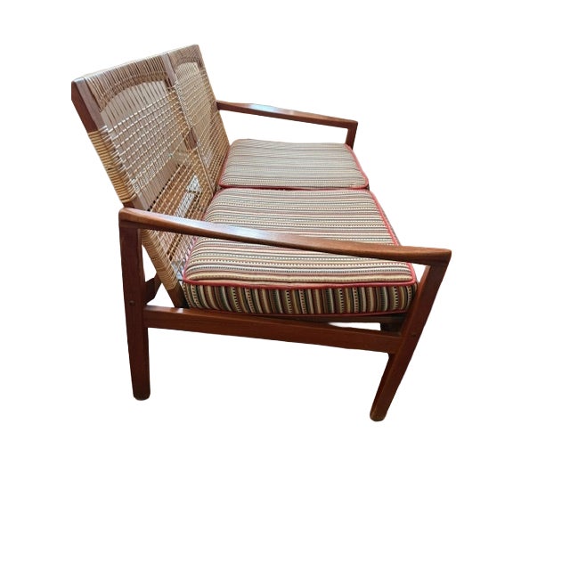 Mid-Century Modern 1960s Hans Olsen 2-Seater Teak & Cane Sofa for Juul Kristensen For Sale - Image 3 of 5