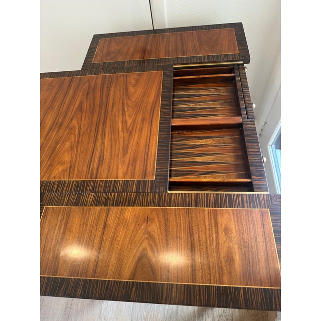 Traditional 1960s Theodore Alexander “Rep·li·ca” Macassar Ebony & Rosewood Games Table (Gillows of London Style) For Sale - Image 3 of 11
