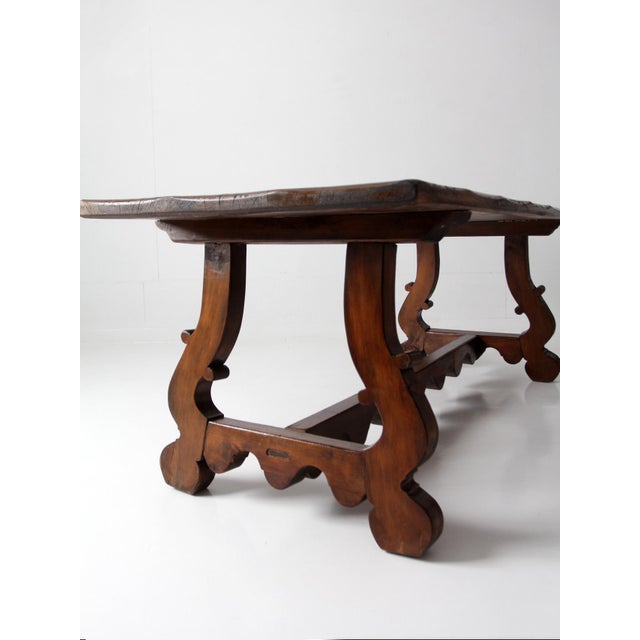 Antique Spanish Revival Trestle Table For Sale - Image 11 of 18