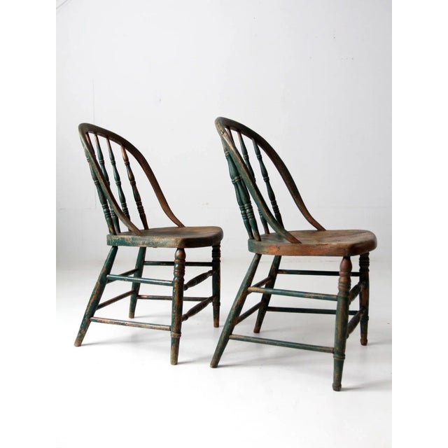 Antique Windsor Chairs Pair For Sale - Image 11 of 13