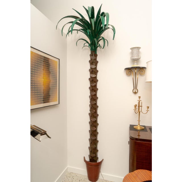 Green 1970s Custom Palm Tree Form Wall Torcheres 9 Ft High - a Pair For Sale - Image 8 of 12