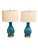 This is a really awesome pair of vintage Murano glass lamps. The lamp vessel is made in a striking bright aqua blue color...