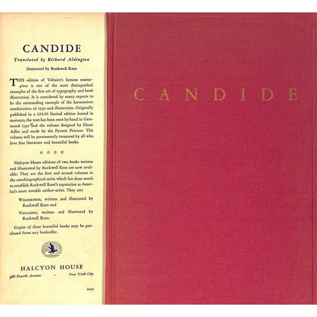 VOLTAIRE, Arouet de [112] pp. Halcyon House 1937 11" x 7 1/2" Illustrated by Rockwell Kent *jacket separated between cover...