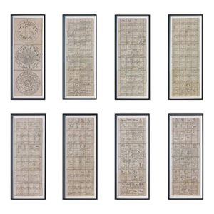 Early 20th Century Burmese Buddhist Astrology Panels - Set of Eight Frames